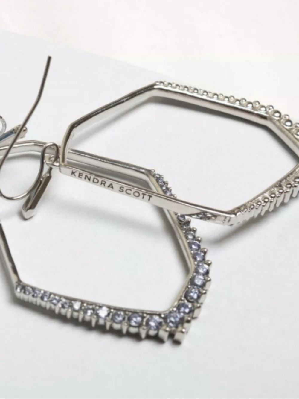 Kendra Scott Crystal Pavé Open Hexagonal Hoop Statement Earrings